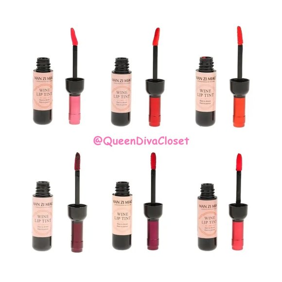 6 Wine Bottle Liquid Lipstick Set Matte & Velvet Finish Waterproof Lip Glosses - Picture 5 of 8